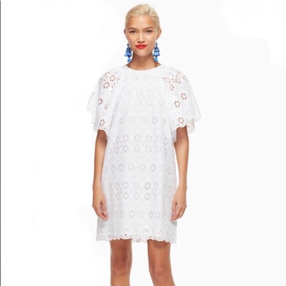 Kate Spade White Cotton eyelet dress size XS